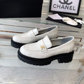 CHANEL MOASINS white CALFSKIN