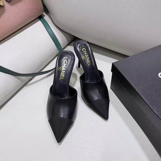 CHANEL High Heels Black Lambskin